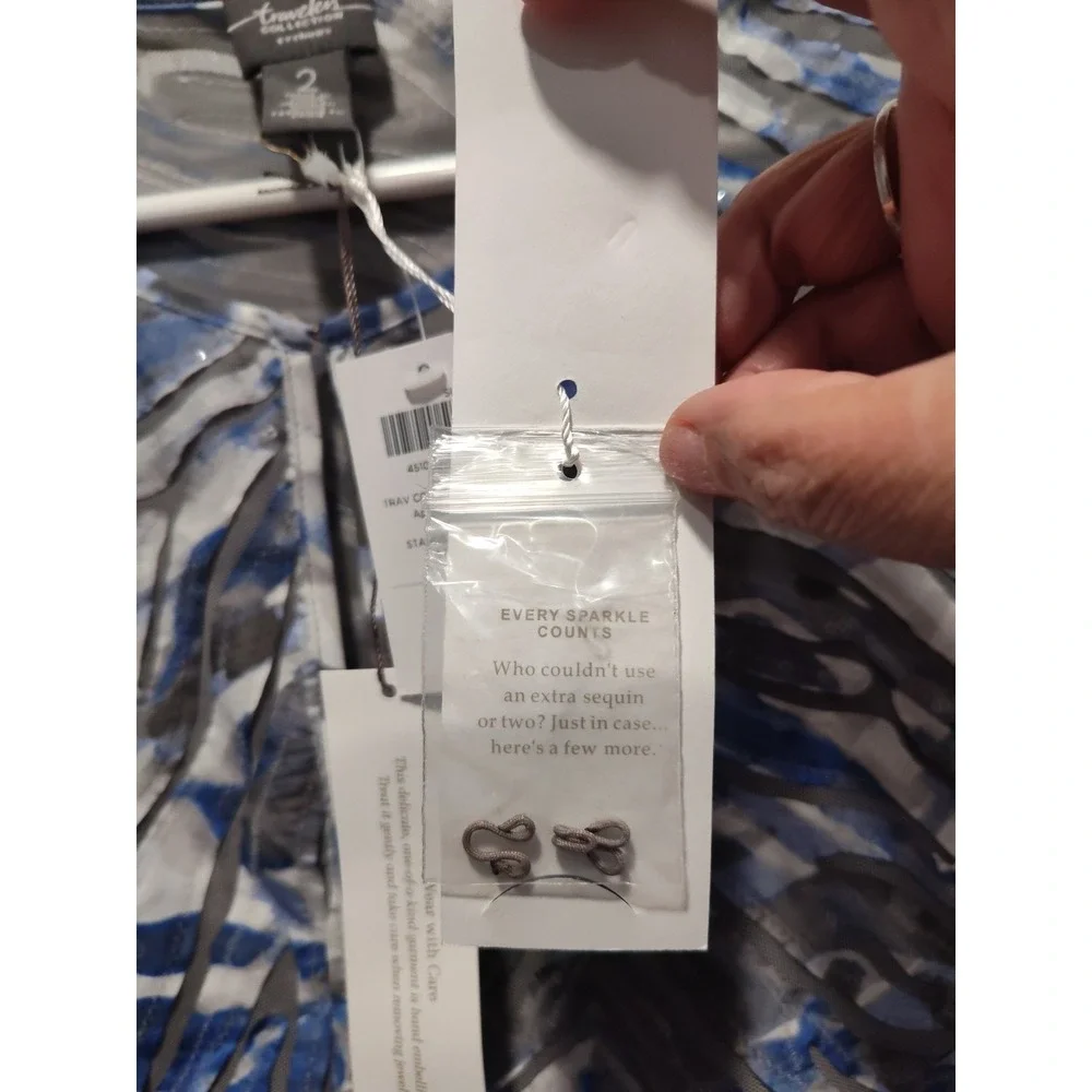 NWT Chico's Travelers Collection Watercolor Applique Jacket Sz 2 Medium $149 Tex - Picture 6 of 9
